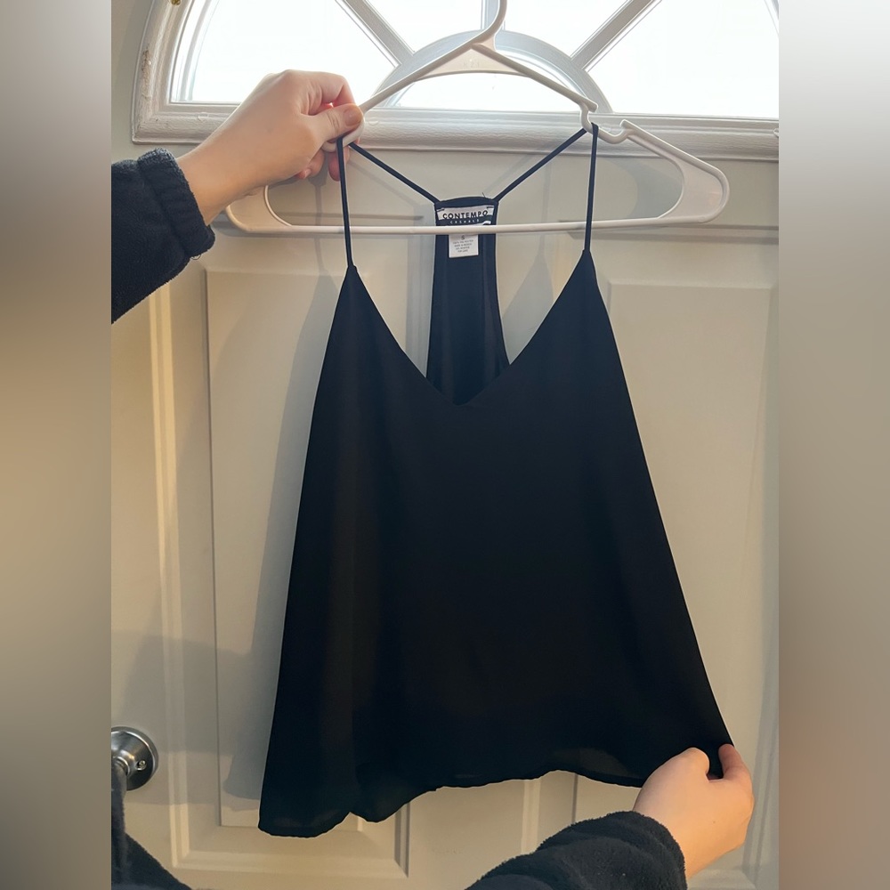 Black Contempo casual dress tank top